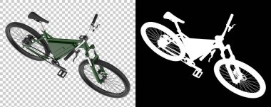 Bisiklet siyah ve beyaz arka planda izole edilmiş. 3d görüntüleme - illüstrasyon