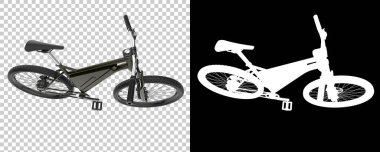 Bisiklet siyah ve beyaz arka planda izole edilmiş. 3d görüntüleme - illüstrasyon