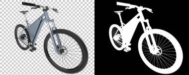 Bisiklet siyah ve beyaz arka planda izole edilmiş. 3d görüntüleme - illüstrasyon