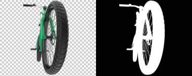 Bisiklet siyah ve beyaz arka planda izole edilmiş. 3d görüntüleme - illüstrasyon