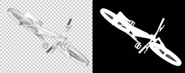 Bisiklet siyah ve beyaz arka planda izole edilmiş. 3d görüntüleme - illüstrasyon