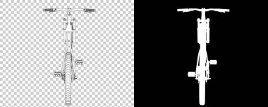 Bisiklet siyah ve beyaz arka planda izole edilmiş. 3d görüntüleme - illüstrasyon