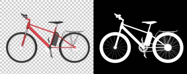 Bisiklet siyah ve beyaz arka planda izole edilmiş. 3d görüntüleme - illüstrasyon