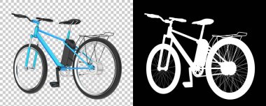 Bisiklet siyah ve beyaz arka planda izole edilmiş. 3d görüntüleme - illüstrasyon