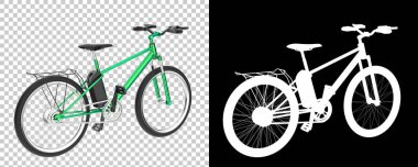 Bisiklet siyah ve beyaz arka planda izole edilmiş. 3d görüntüleme - illüstrasyon