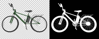 Bisiklet siyah ve beyaz arka planda izole edilmiş. 3d görüntüleme - illüstrasyon