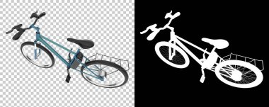 Bisiklet siyah ve beyaz arka planda izole edilmiş. 3d görüntüleme - illüstrasyon