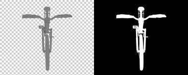 Bisiklet siyah ve beyaz arka planda izole edilmiş. 3d görüntüleme - illüstrasyon