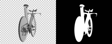 Bisiklet siyah ve beyaz arka planda izole edilmiş. 3d görüntüleme - illüstrasyon