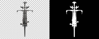 Bisiklet siyah ve beyaz arka planda izole edilmiş. 3d görüntüleme - illüstrasyon