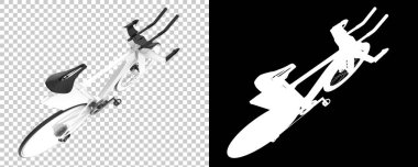 Bisiklet siyah ve beyaz arka planda izole edilmiş. 3d görüntüleme - illüstrasyon