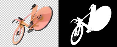 Bisiklet siyah ve beyaz arka planda izole edilmiş. 3d görüntüleme - illüstrasyon