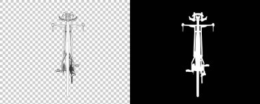 Bisiklet siyah ve beyaz arka planda izole edilmiş. 3d görüntüleme - illüstrasyon