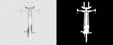 Bisiklet siyah ve beyaz arka planda izole edilmiş. 3d görüntüleme - illüstrasyon