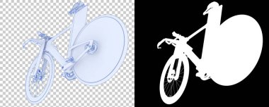 Bisiklet siyah ve beyaz arka planda izole edilmiş. 3d görüntüleme - illüstrasyon