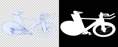 Bisiklet siyah ve beyaz arka planda izole edilmiş. 3d görüntüleme - illüstrasyon