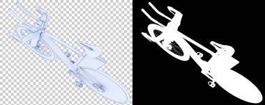 Bisiklet siyah ve beyaz arka planda izole edilmiş. 3d görüntüleme - illüstrasyon