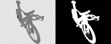 Bisiklet siyah ve beyaz arka planda izole edilmiş. 3d görüntüleme - illüstrasyon