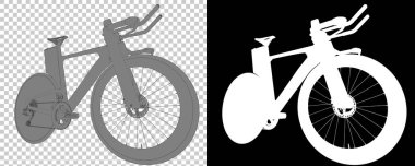 Bisiklet siyah ve beyaz arka planda izole edilmiş. 3d görüntüleme - illüstrasyon