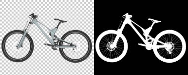 Bisiklet siyah ve beyaz arka planda izole edilmiş. 3d görüntüleme - illüstrasyon