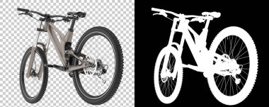 Bisiklet siyah ve beyaz arka planda izole edilmiş. 3d görüntüleme - illüstrasyon