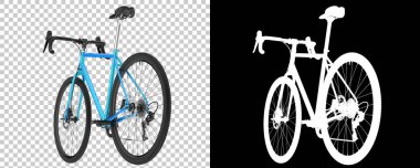 Bisiklet siyah ve beyaz arka planda izole edilmiş. 3d görüntüleme - illüstrasyon