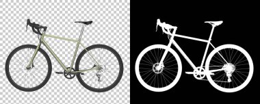 Bisiklet siyah ve beyaz arka planda izole edilmiş. 3d görüntüleme - illüstrasyon