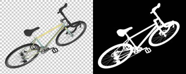 Bisiklet siyah ve beyaz arka planda izole edilmiş. 3d görüntüleme - illüstrasyon