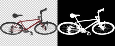 Bisiklet siyah ve beyaz arka planda izole edilmiş. 3d görüntüleme - illüstrasyon