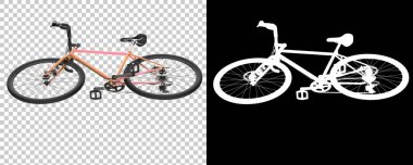 Bisiklet siyah ve beyaz arka planda izole edilmiş. 3d görüntüleme - illüstrasyon