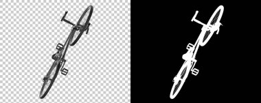 Bisiklet siyah ve beyaz arka planda izole edilmiş. 3d görüntüleme - illüstrasyon