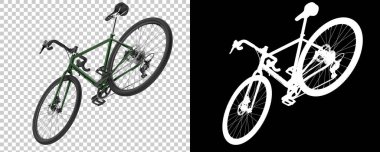 Bisiklet siyah ve beyaz arka planda izole edilmiş. 3d görüntüleme - illüstrasyon