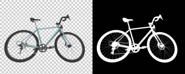 Bisiklet siyah ve beyaz arka planda izole edilmiş. 3d görüntüleme - illüstrasyon