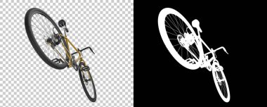 Bisiklet siyah ve beyaz arka planda izole edilmiş. 3d görüntüleme - illüstrasyon