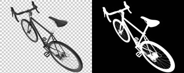 Bisiklet siyah ve beyaz arka planda izole edilmiş. 3d görüntüleme - illüstrasyon