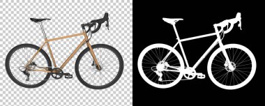 Bisiklet siyah ve beyaz arka planda izole edilmiş. 3d görüntüleme - illüstrasyon