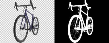 Bisiklet siyah ve beyaz arka planda izole edilmiş. 3d görüntüleme - illüstrasyon