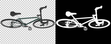 Bisiklet siyah ve beyaz arka planda izole edilmiş. 3d görüntüleme - illüstrasyon