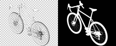 Bisiklet siyah ve beyaz arka planda izole edilmiş. 3d görüntüleme - illüstrasyon