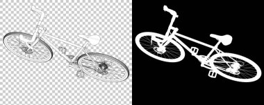 Bisiklet siyah ve beyaz arka planda izole edilmiş. 3d görüntüleme - illüstrasyon
