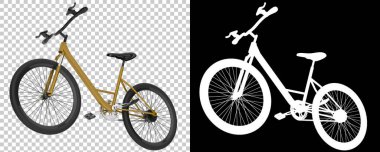 Bisiklet siyah ve beyaz arka planda izole edilmiş. 3d görüntüleme - illüstrasyon