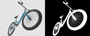 Bisiklet siyah ve beyaz arka planda izole edilmiş. 3d görüntüleme - illüstrasyon