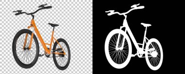 Bisiklet siyah ve beyaz arka planda izole edilmiş. 3d görüntüleme - illüstrasyon