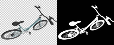 Bisiklet siyah ve beyaz arka planda izole edilmiş. 3d görüntüleme - illüstrasyon