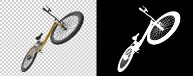 Bisiklet siyah ve beyaz arka planda izole edilmiş. 3d görüntüleme - illüstrasyon