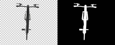 Bisiklet siyah ve beyaz arka planda izole edilmiş. 3d görüntüleme - illüstrasyon