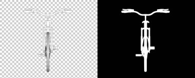 Bisiklet siyah ve beyaz arka planda izole edilmiş. 3d görüntüleme - illüstrasyon