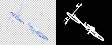 Bisiklet siyah ve beyaz arka planda izole edilmiş. 3d görüntüleme - illüstrasyon