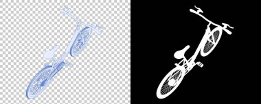 Bisiklet siyah ve beyaz arka planda izole edilmiş. 3d görüntüleme - illüstrasyon