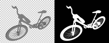 Bisiklet siyah ve beyaz arka planda izole edilmiş. 3d görüntüleme - illüstrasyon